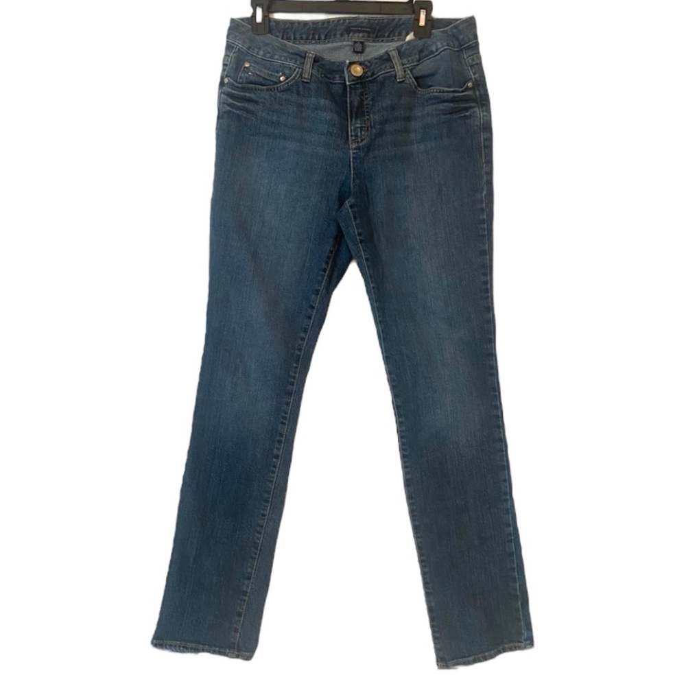 Tommy Hilfiger Medium Wash Straight Leg Jeans, Size 12, High-Rise, Relaxed Fit